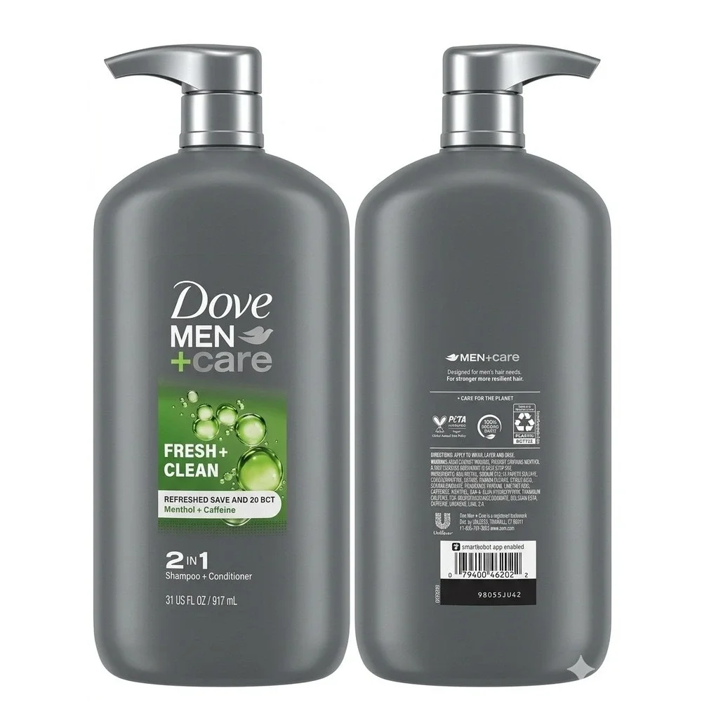 Dove Men+Care Fresh & Clean 2-in-1‎ Shampoo & Conditioner 31oz DISCONTINUED HTF